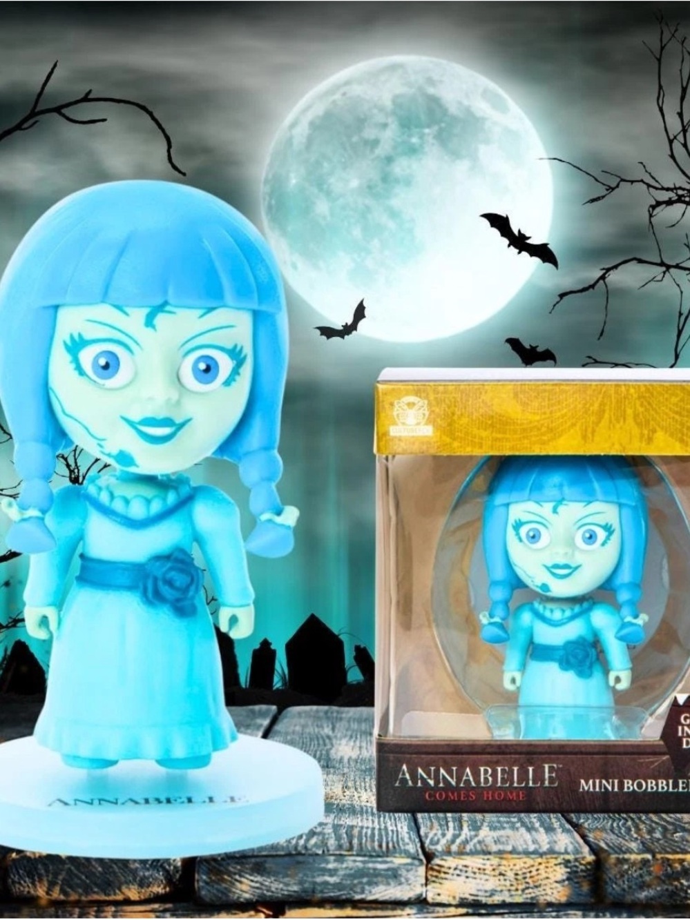 Annabelle Comes Home Mini Bobblehead - Blue Glow Annabelle Figure